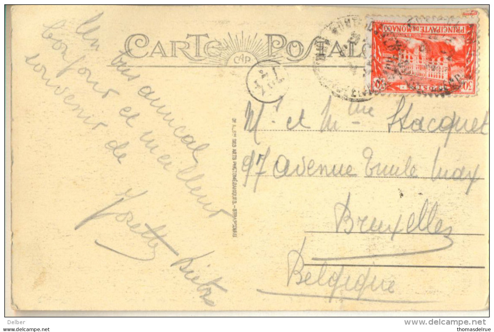 4cp-939: Y.&T.N° 56  /  82 MONTE CARLO Vue Prise Des Jardins Du Rocher - Other & Unclassified