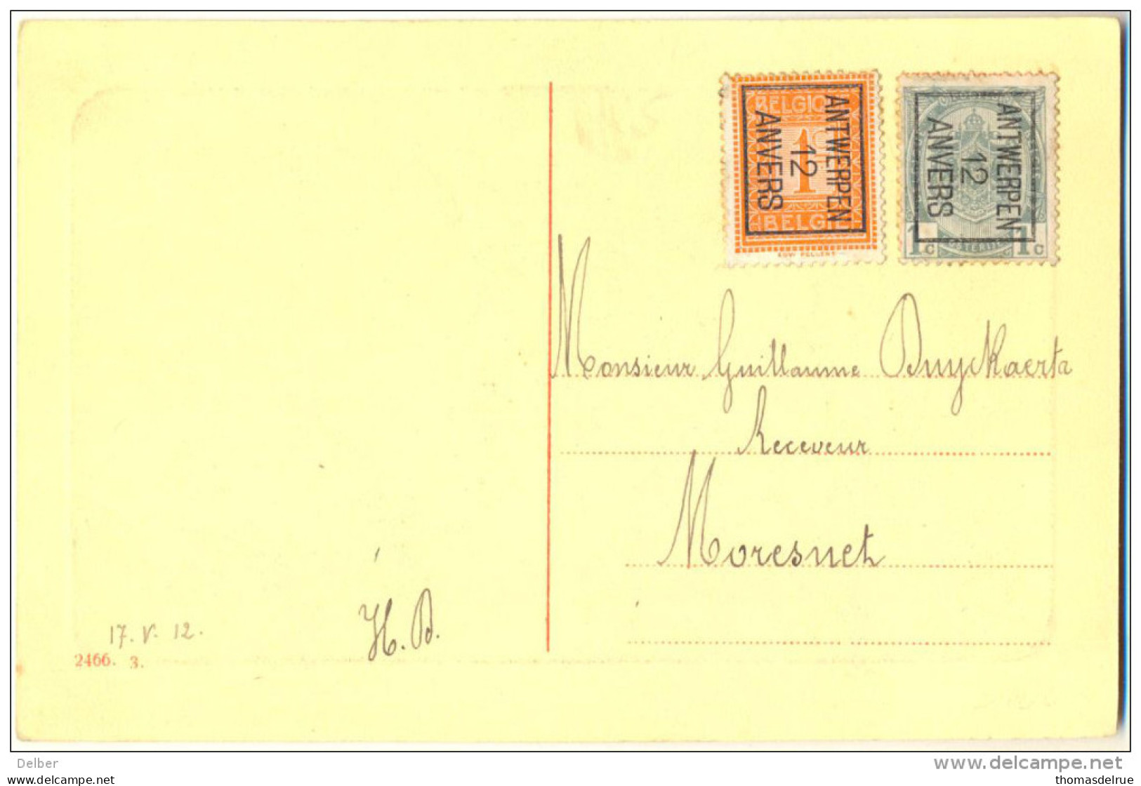 4cp864 N° 20- Tab + 28-tab Op Fantasie Kaartje.. - Typos 1906-12 (Wappen)