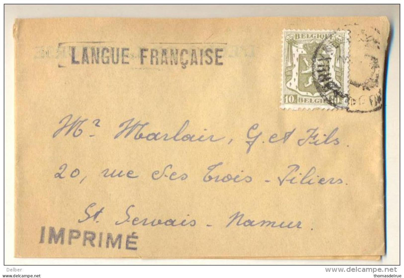 4v864: Drukwerkband: N° 420 + LANGUE FRANCAISE > St Servais-Namur - 1935-1949 Small Seal Of The State