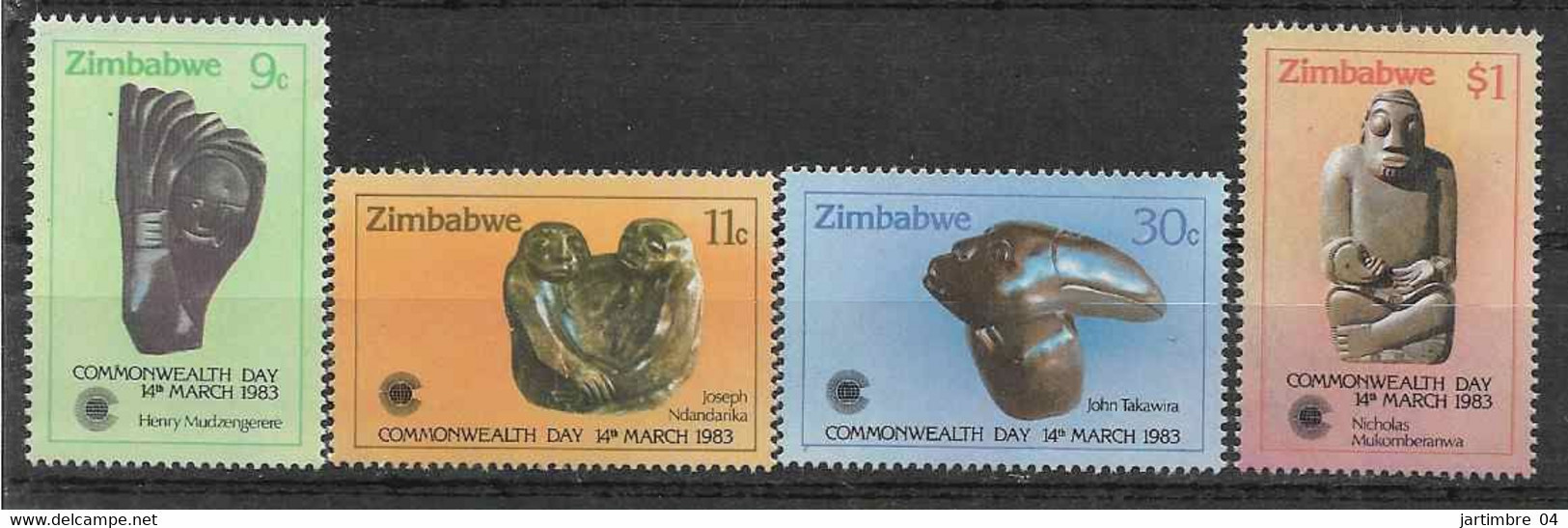 1982 ZIMBABWE 45-48** Sculptures - Zimbabwe (1980-...)