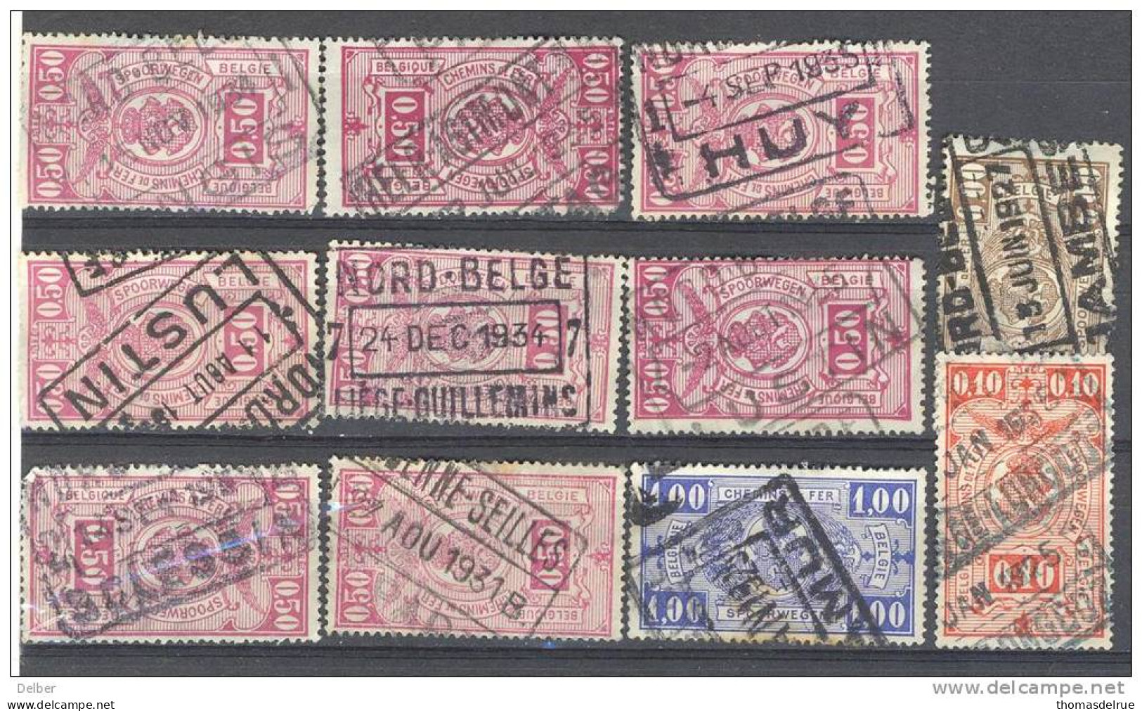 _Gm894: Restje Van 11 Spoorwegzels....NORD-BELG E -stempel... Om Verder Uit Te Zoeken... - Nord Belge