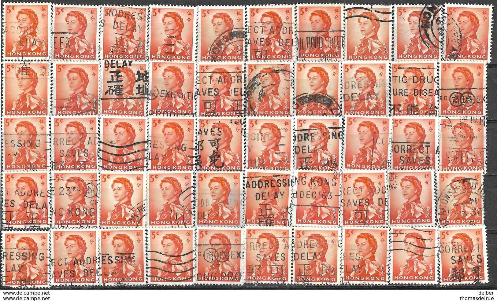 9Ab-976: Restje 50 Zegels  5 Ct 1962: ... Verder Uit Te Zoeken.. - Used Stamps