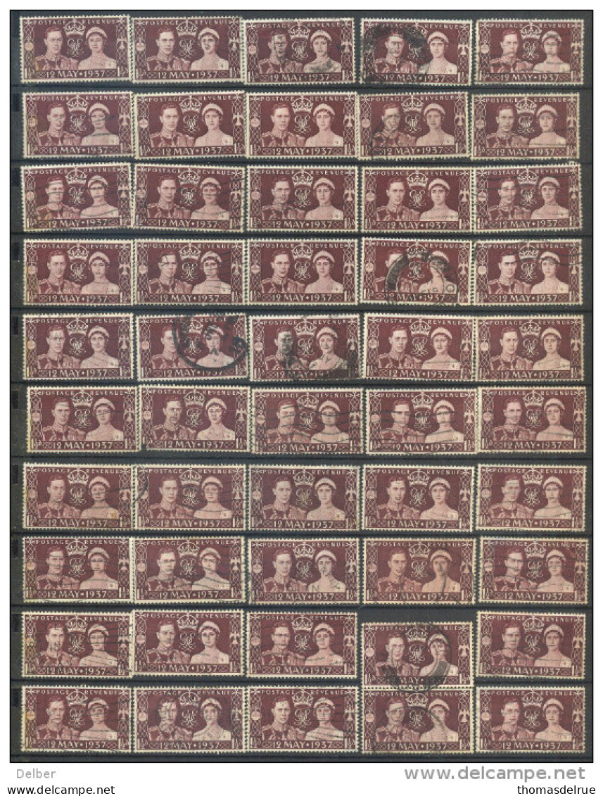 _4Zw695:  Restje Van 50 Zegels:.... 12 MAY 1937.. Om Verder Uit Te Zoeken.... - Used Stamps