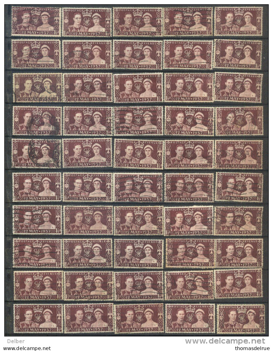 _4Zw696:  Restje Van 50 Zegels:.... 12 MAY 1937.. Om Verder Uit Te Zoeken.... - Used Stamps