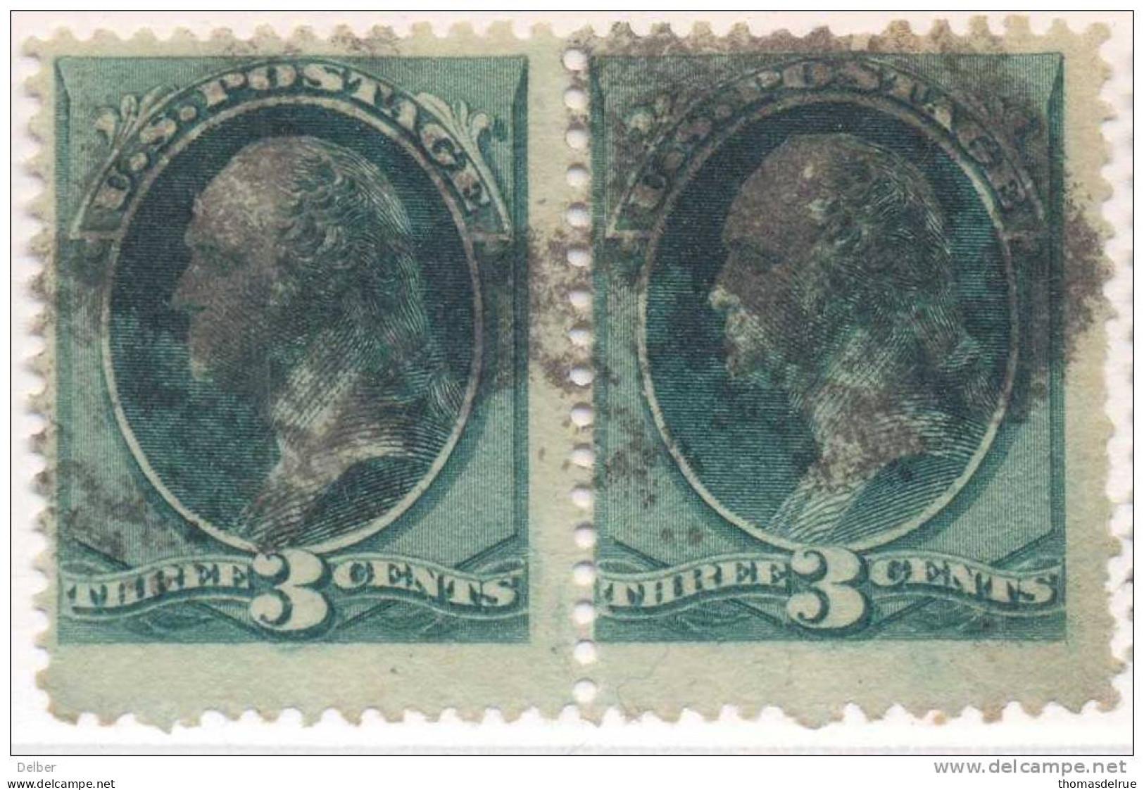 _Us935: WASHINGTON  3 Cents # 184 : Paar - Used Stamps