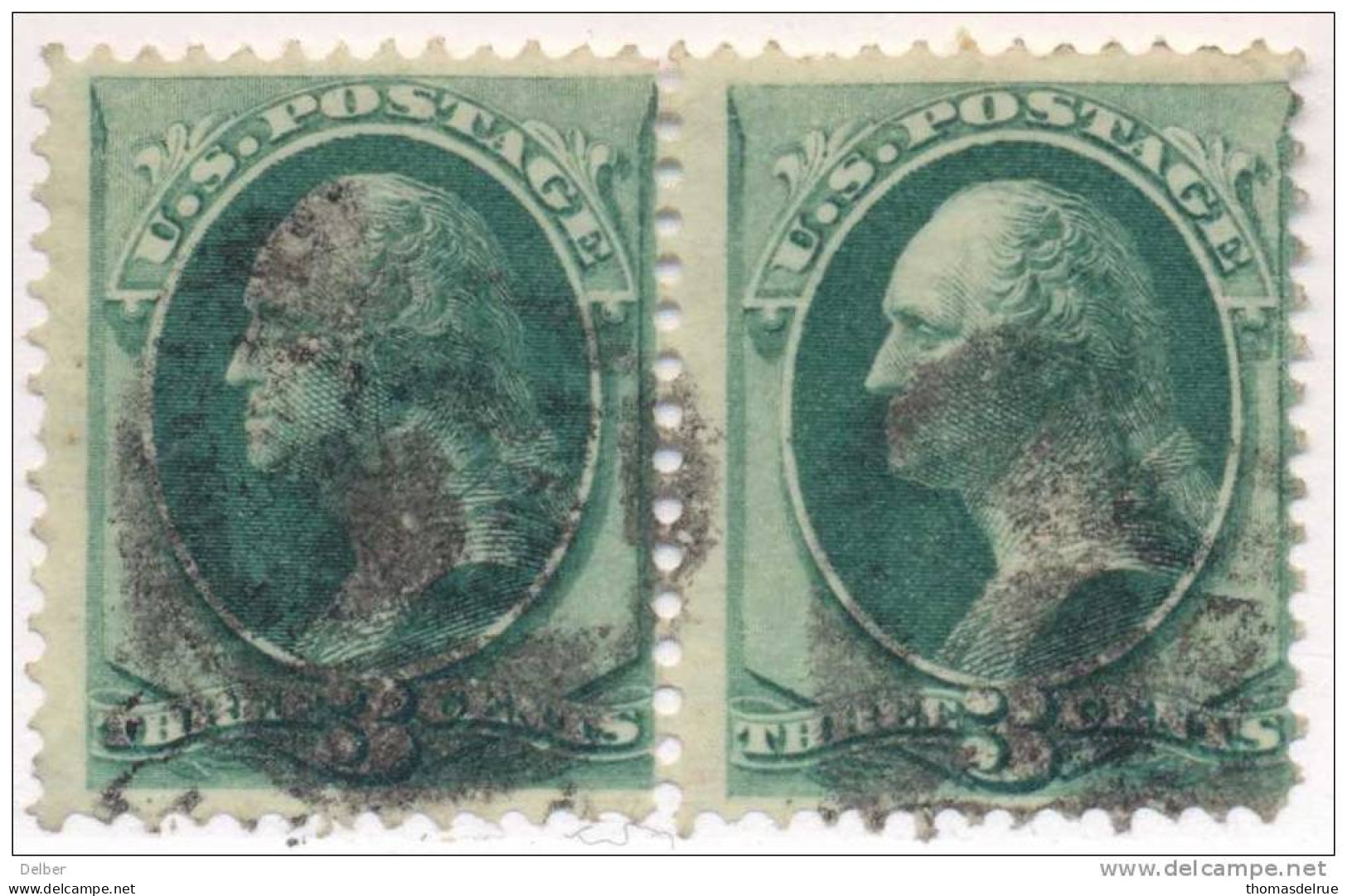 _Us936: WASHINGTON  3 Cents # 184 : Paar - Used Stamps