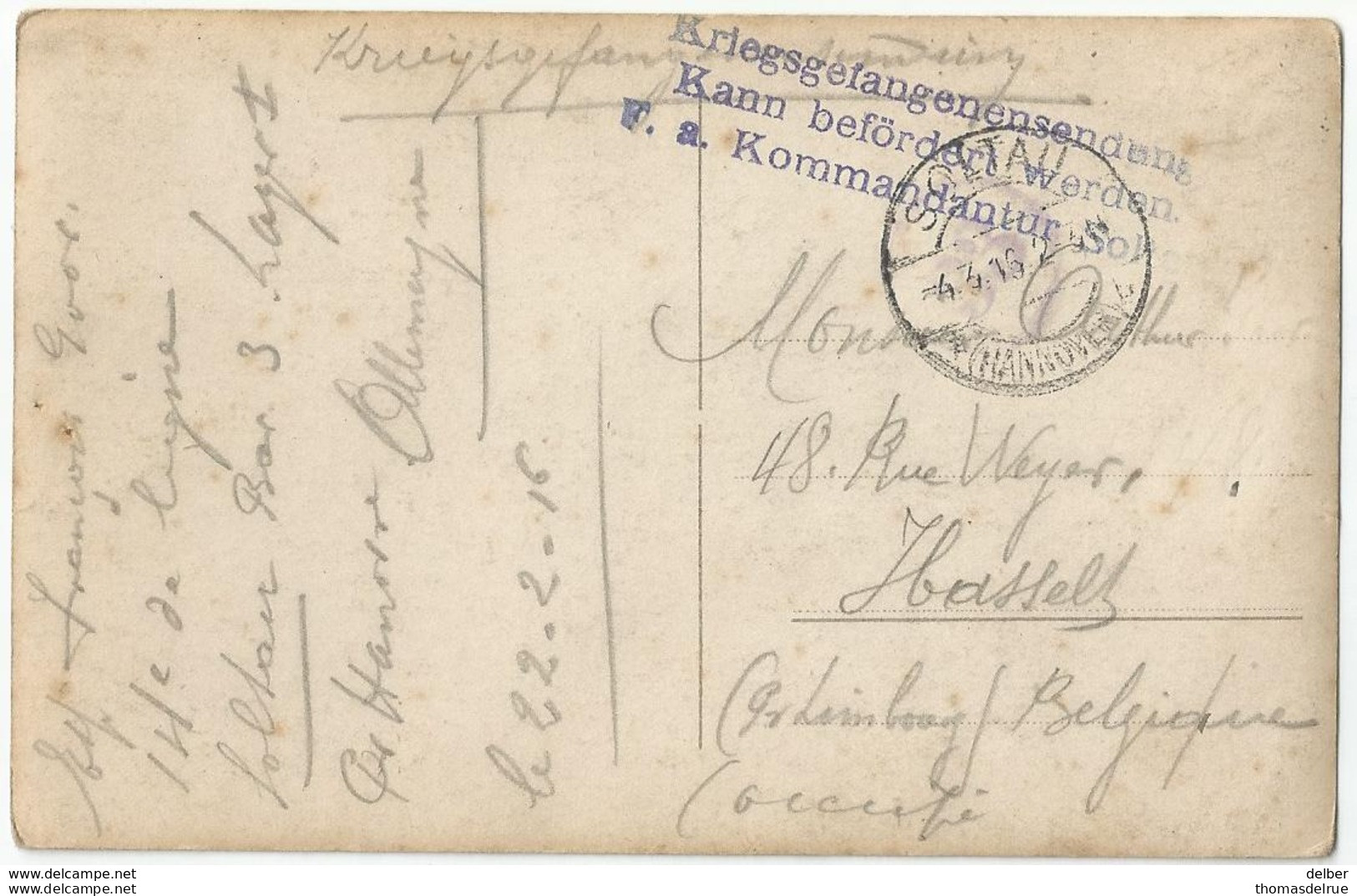_9Dp611: ...Kriegsgefangenensendung.. > Hasselt 1915 - Krijgsgevangenen