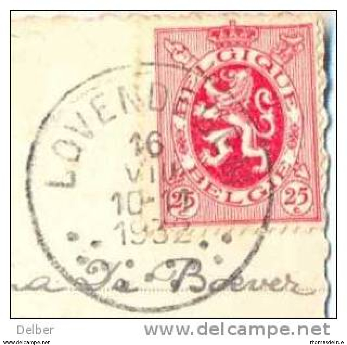 _G246: LOVENDEGEM 1932  > Poesele Bbij Nevele... - 1929-1937 Heraldieke Leeuw