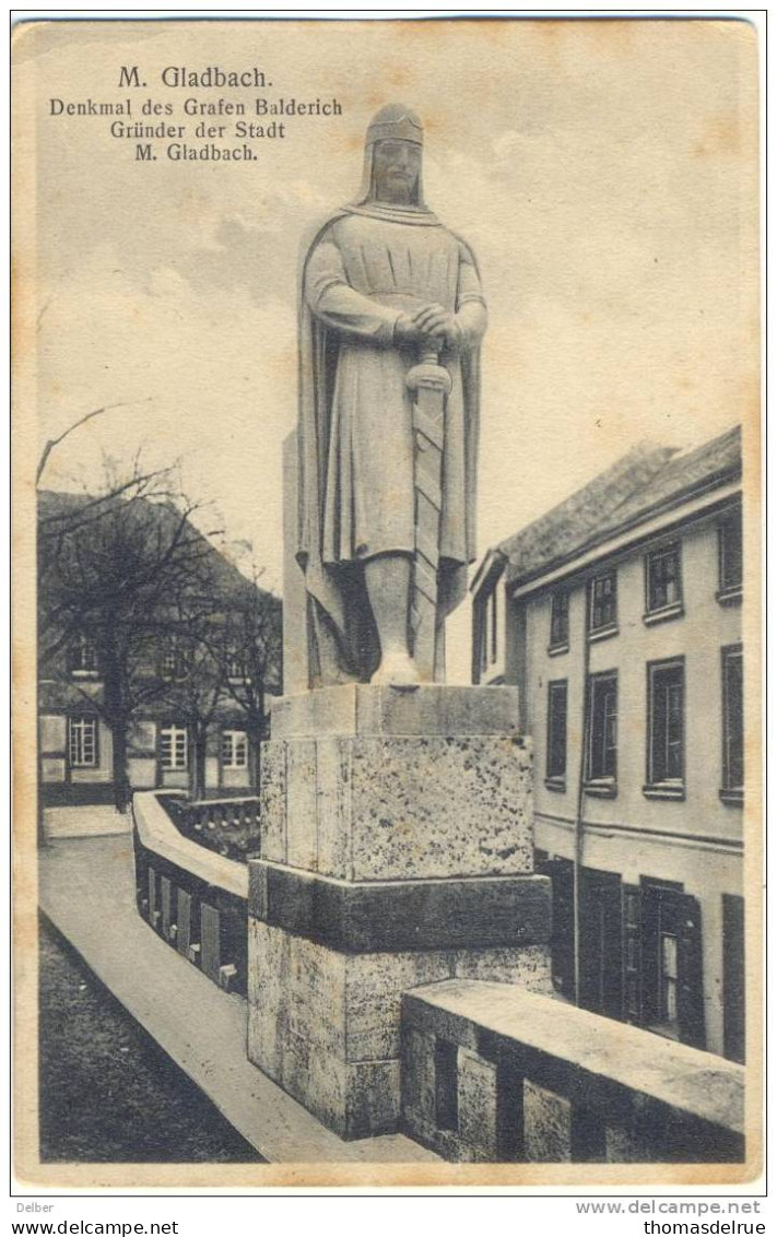 _M465:14*BRUGGE 14* BRUGES-noodstempel-7-PMB-7-BLP-M-Gladbach:Denkmal Des Grafes Balderich Gründer Der Stadt M.Gladbach. - Fortune (1919)