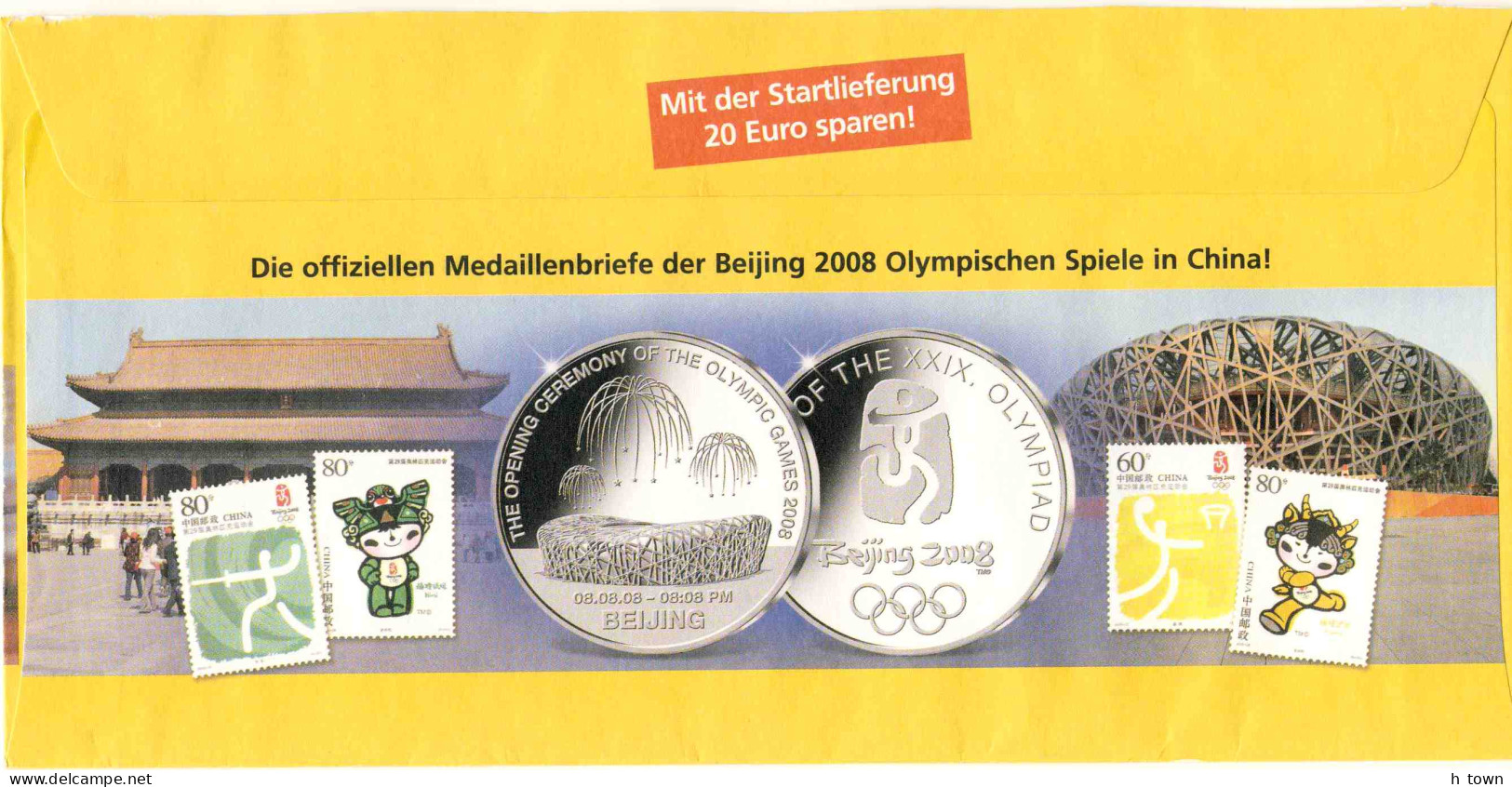 620  Pékin 2008 Aviron Athlétisme: [5] PAP Preoblit. D'Allemagne - Olympic Games Beijing, Rowing Running Fencing Basket - Estate 2008: Pechino