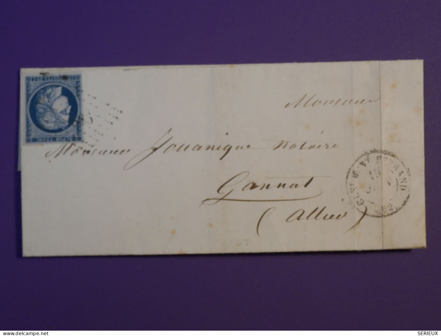 BZ0  FRANCE  BELLE LETTRE   1852   A GANNAT   +CERES N°4 BELLES MARGES   +AFF. INTERESSANT + - 1849-1850 Ceres