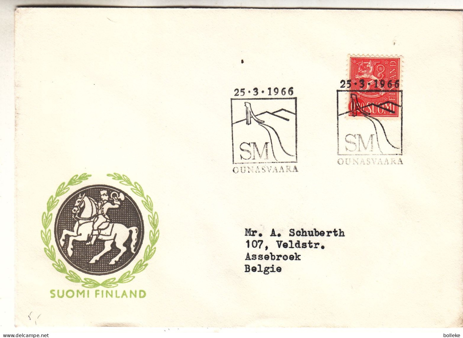 Finlande - Lettre De 1966 - Oblit Ounasvaara - - Storia Postale