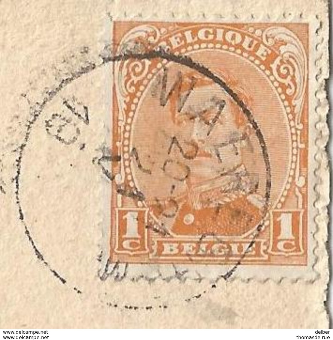 5Pk-061: N°135:WAEREGHEM 20-21 21VI 19 ___ :noodstempel: Onvolled. Jaar> Boom: Pk:.10.Poste De Secours... - Noodstempels (1919)