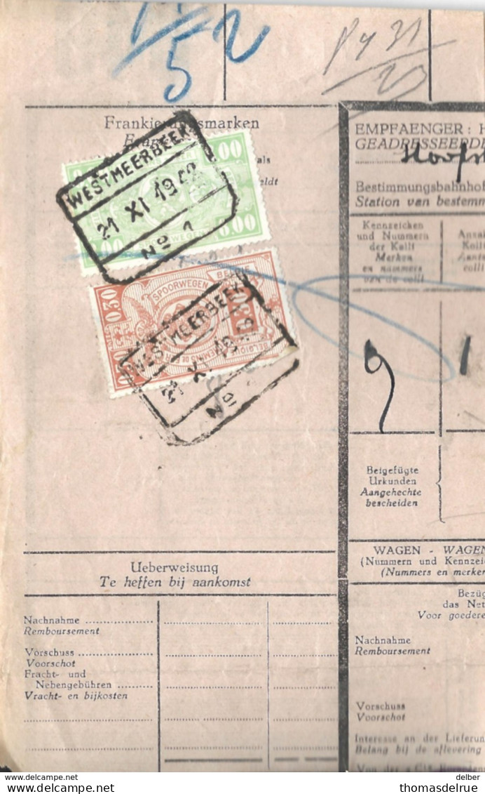 _7Fs-861: WESTMEERBEEK / Op Fragment:: 2 Zegels - Otros & Sin Clasificación