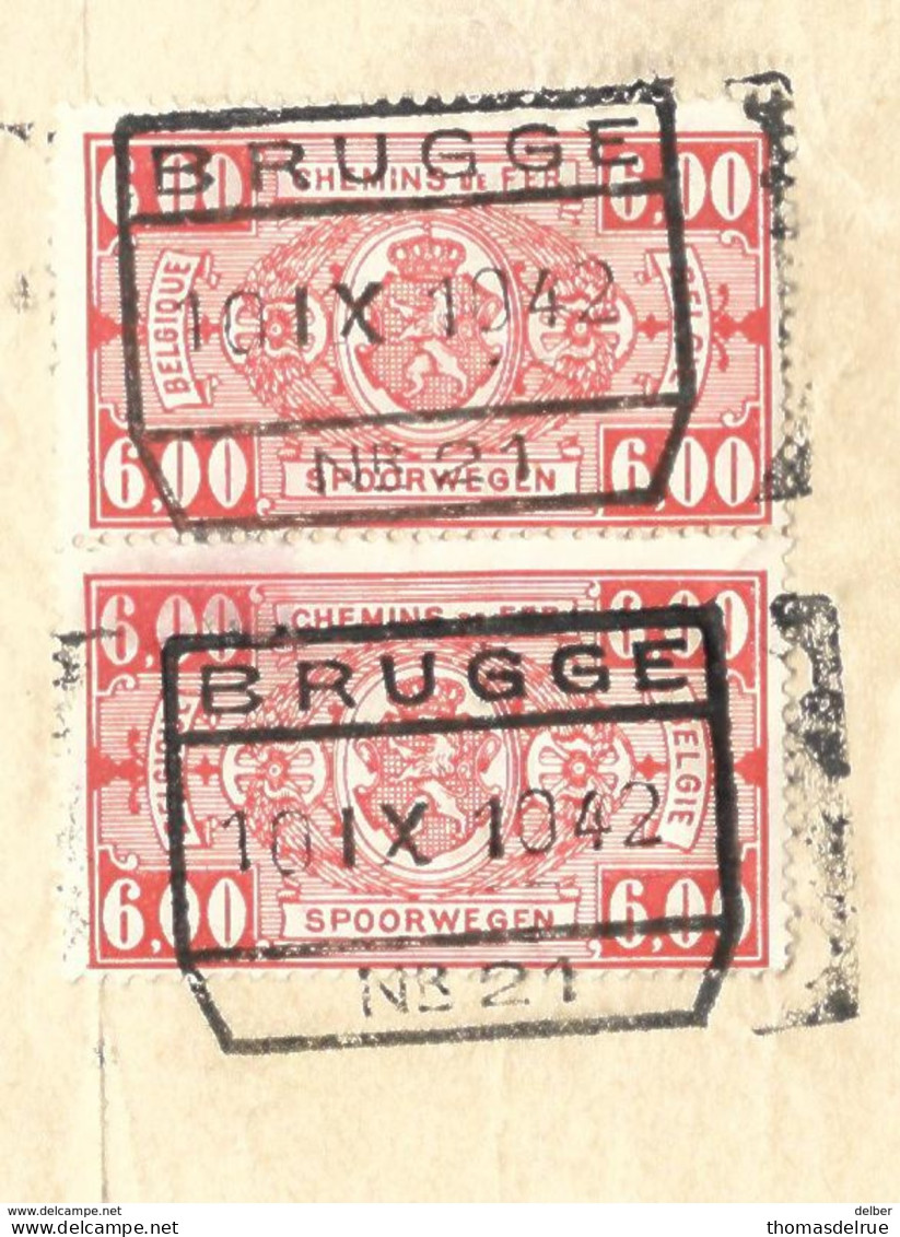 _7Fs-879: BRUGGE // Nr 21 1  / Op Fragment:+ Afdruk Stempelrand - Altri & Non Classificati