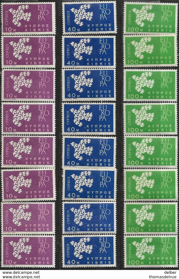 _7Rr-964 :  Restje Van 8x De Zegels : Europa Uitgifte 1961 N° 189/91 ... Postfris - Ungebraucht