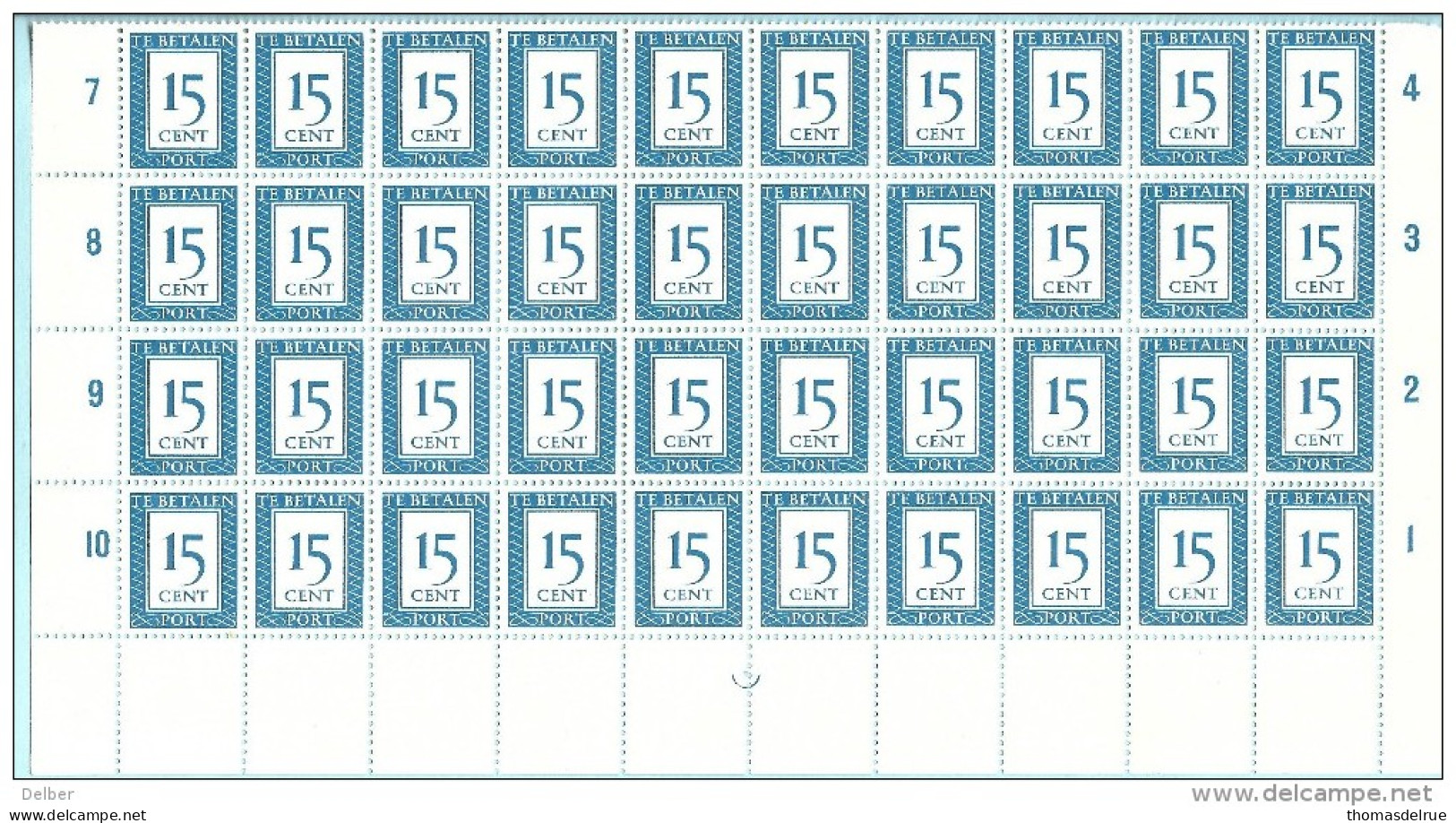 _4Za785: 40x P91 : Postfris - Strafportzegels