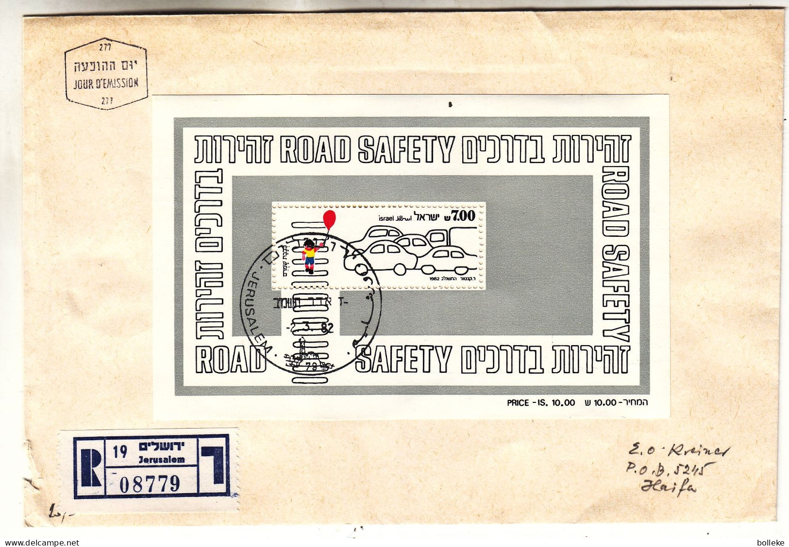 Israël - Lettre Recom De 1982 ° - GF - Oblit Jerusalem - - Storia Postale