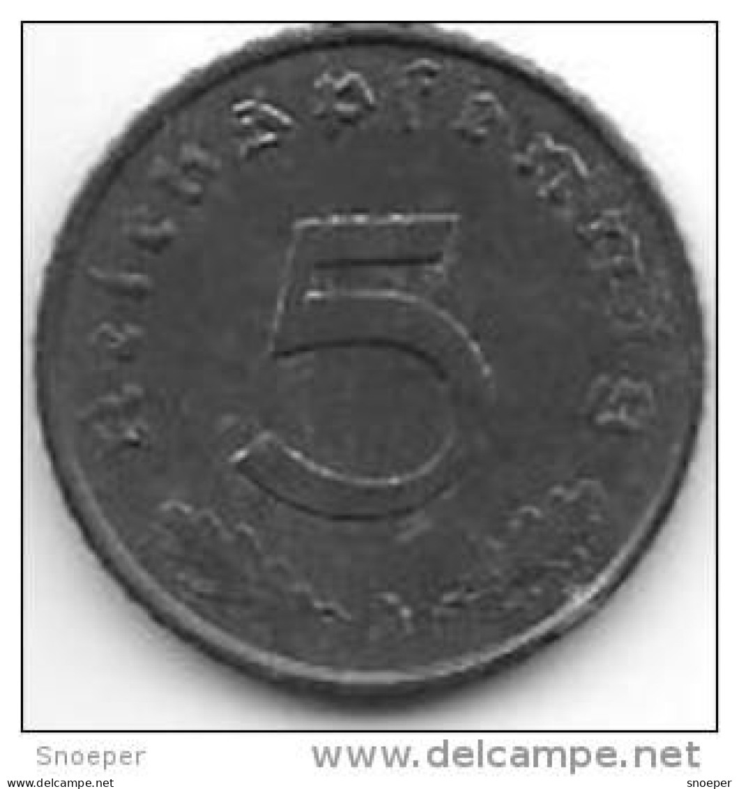 Third Reich 5 Pfennig 1942  A Km 100   Unc !!! - 5 Reichspfennig