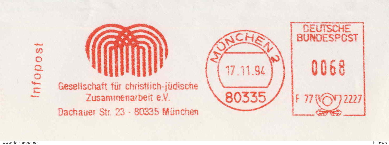 962  Coopération Chrétienne-judaïque: Ema D'Allemagne, 1994. Christian-Jewish Collabortion Munich, Germany  - Judaísmo