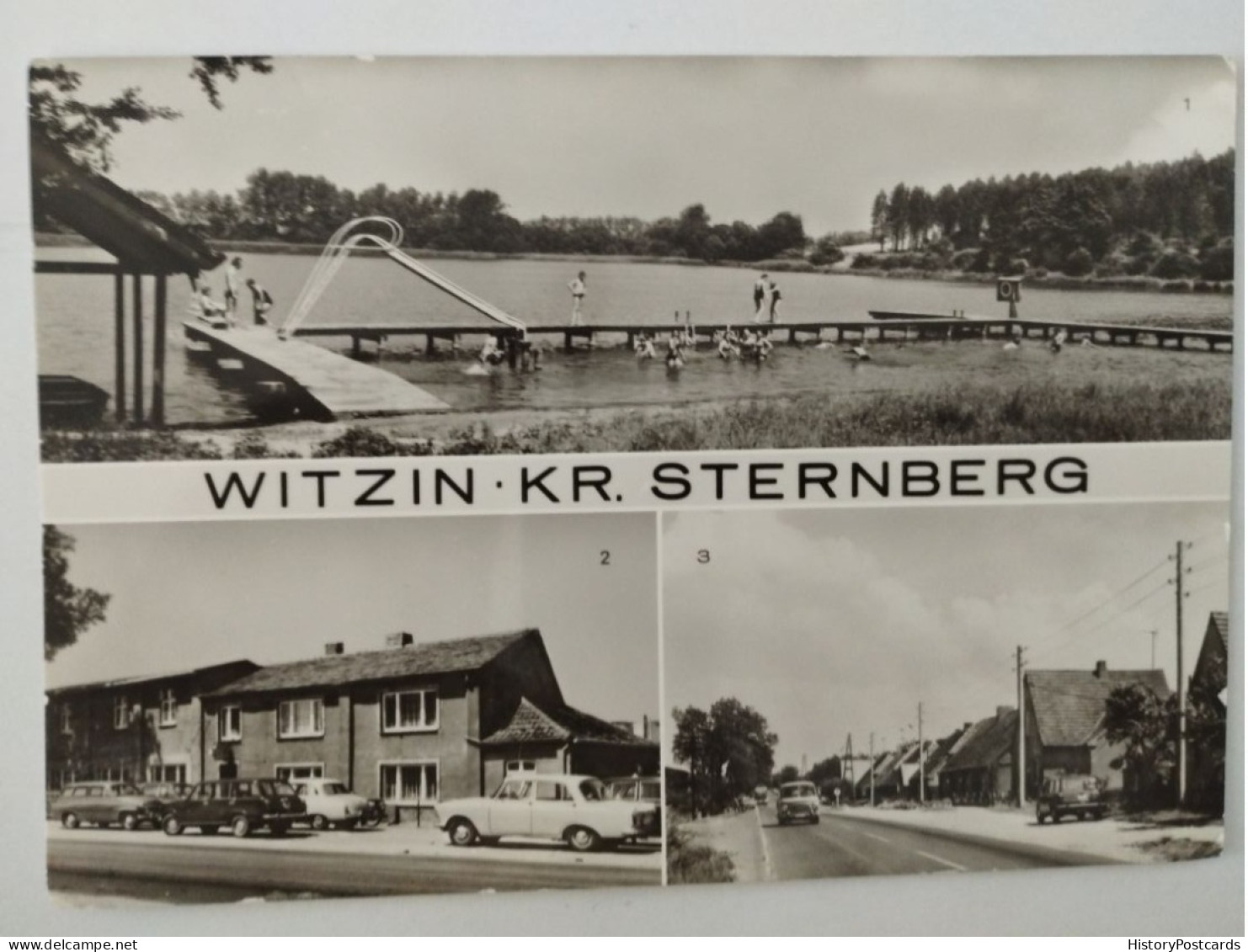 Witzig, Kr. Sternberg, Gaststätte "Deutsches Haus", Alte DDR-Autos, 1984 - Sternberg