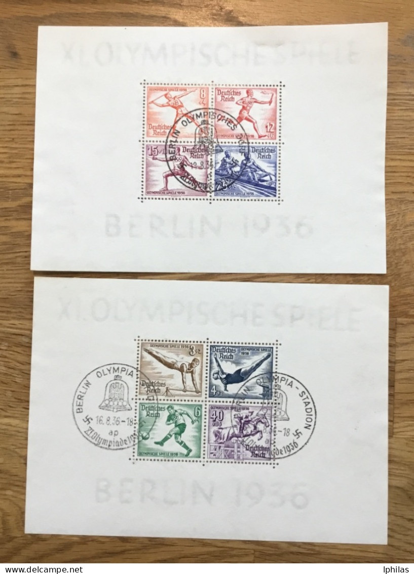 Deutsches Reich 1936  Block 5+6 Geprüft Schlegel Gestempelt - Blocks & Kleinbögen