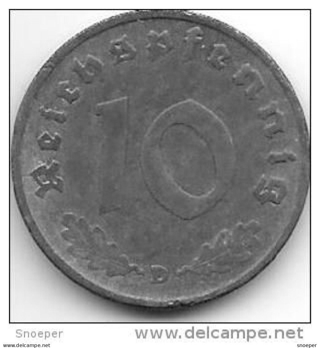 Third Reich 10 Pfennig 1941 D Km 101    Xf - 10 Reichspfennig