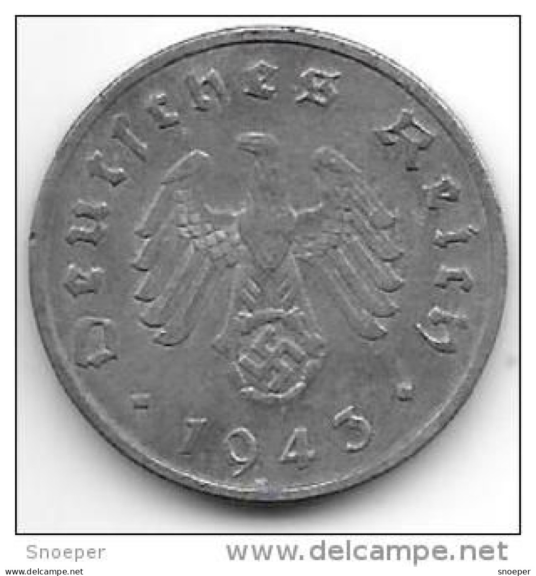 *third Reich 10 Pfennig 1943  F Km 101    Xf + Catalog Val 20,00$ - 10 Reichspfennig