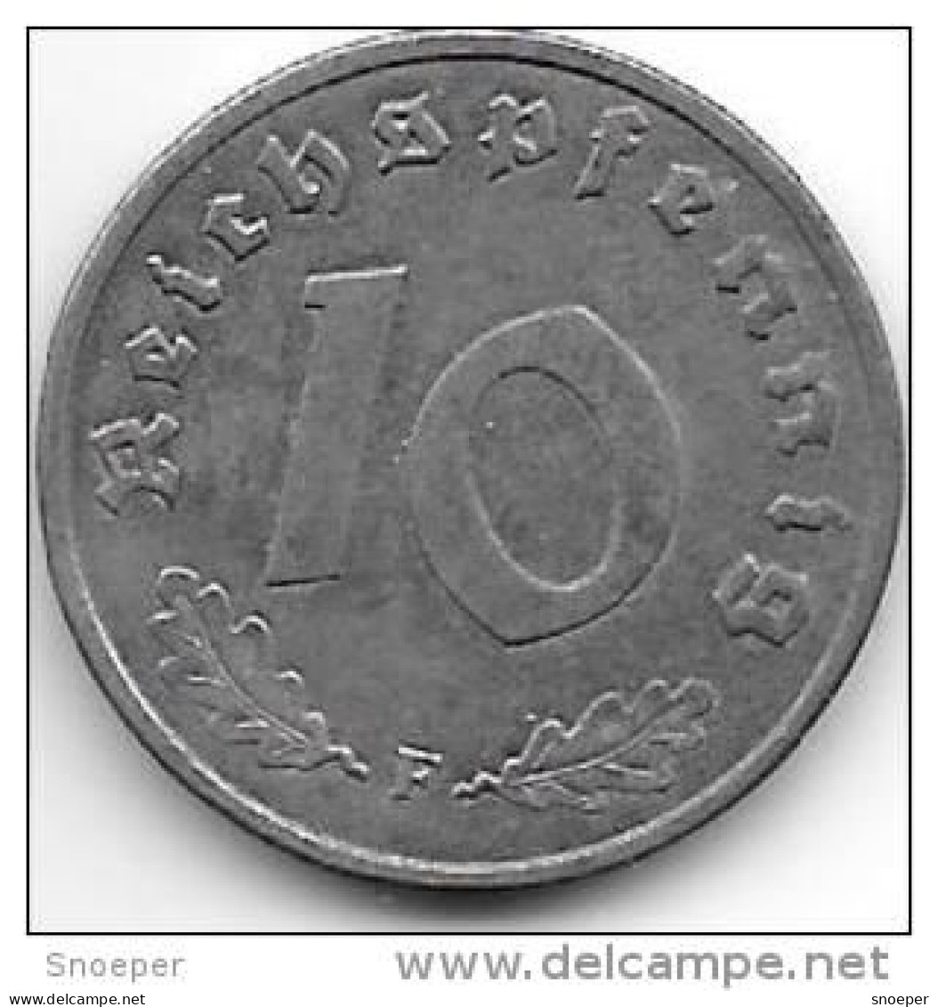 *third Reich 10 Pfennig 1943  F Km 101    Xf + Catalog Val 20,00$ - 10 Reichspfennig