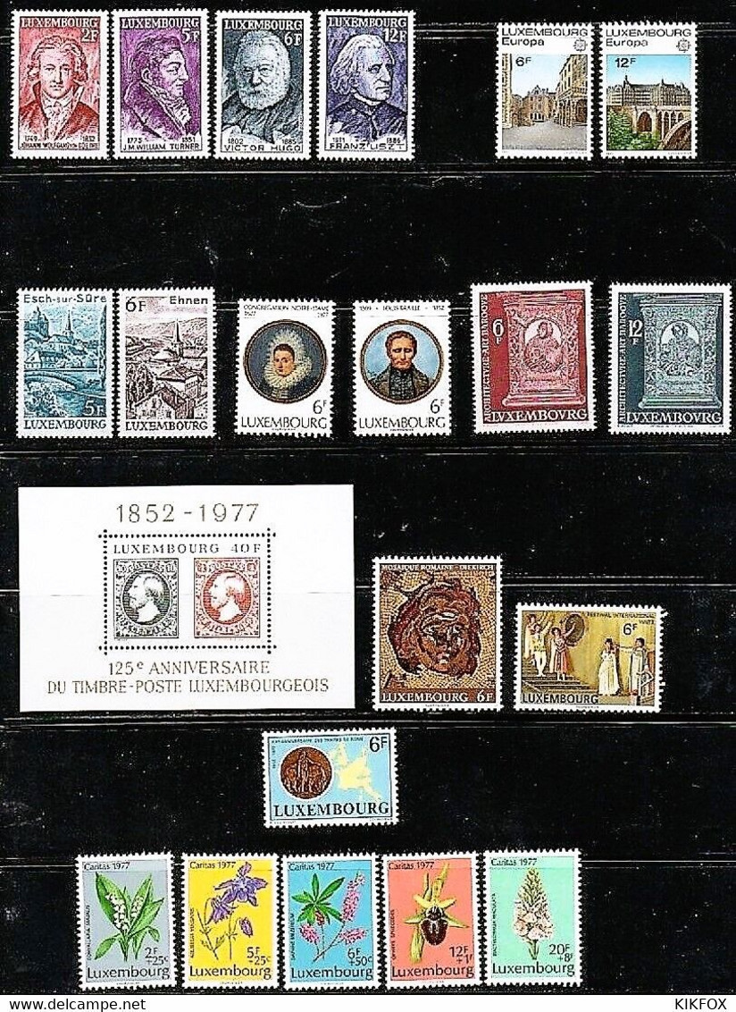 Luxembourg ,Luxemburg 1977 KOMPLETT, Mi 941-961, YT 891-911, Complete Year, NEUF**. POSTFRISCH - Annate Complete