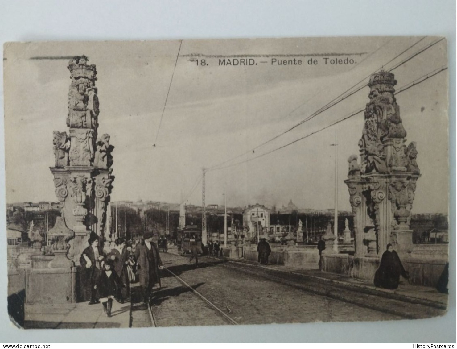 Madrid, Puente De Toledo, Tram, Straßenbahn,belebt, 1919 - Madrid