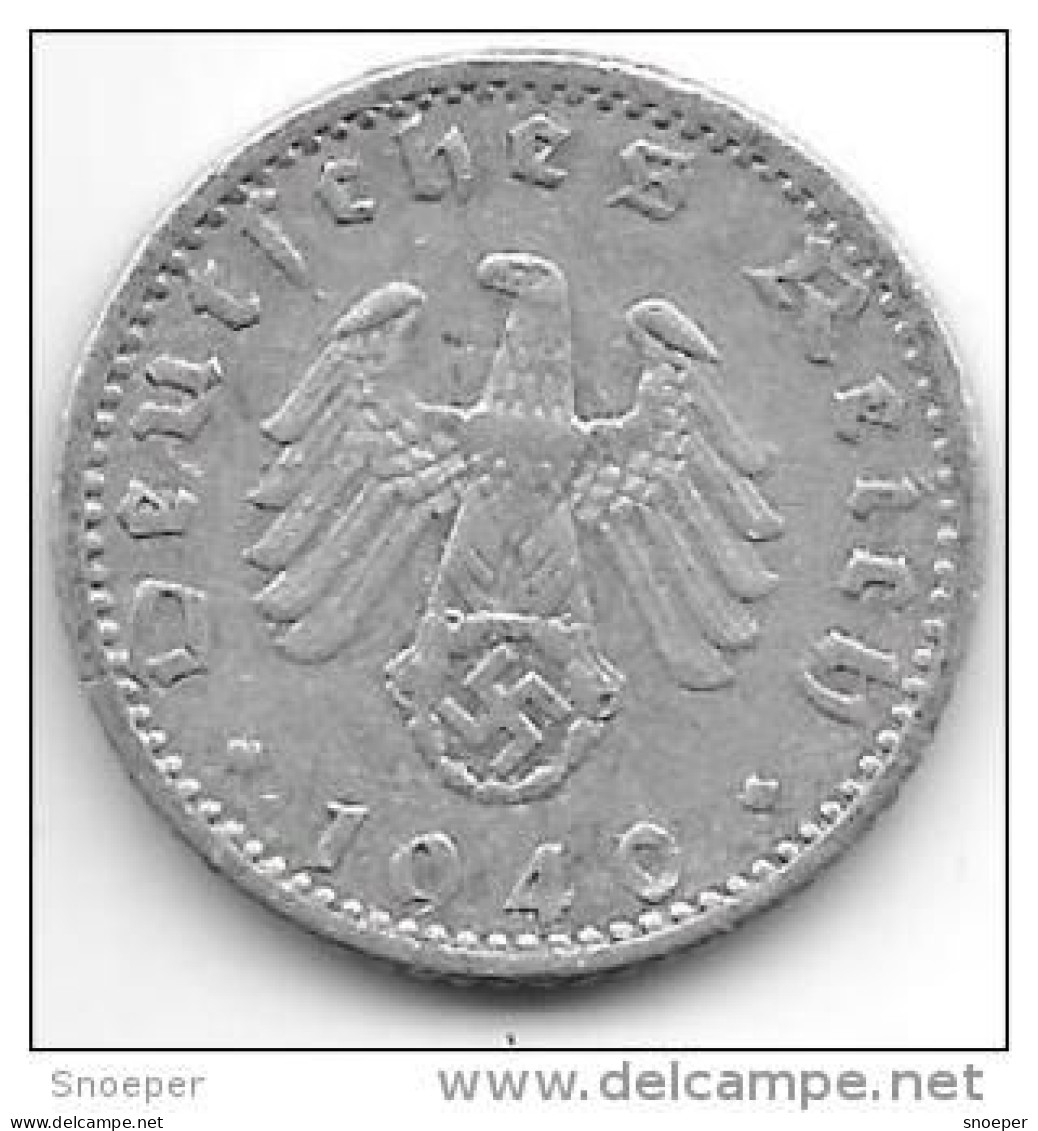 *third Reich 50 Pfennig 1940 F  Km 96   Vf+ Catalog Val 17,50 $ - 50 Reichspfennig