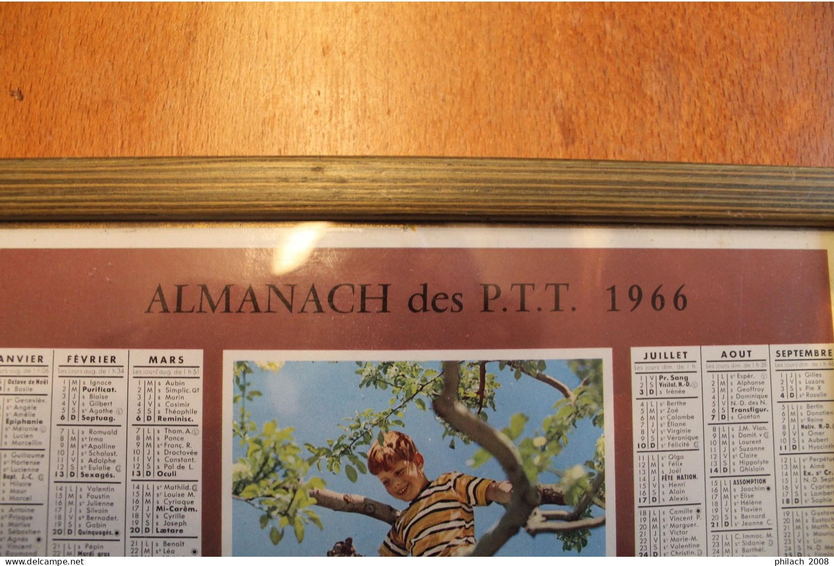 Calendrier PTT 1966 Sous Encadrement - Big : 1961-70