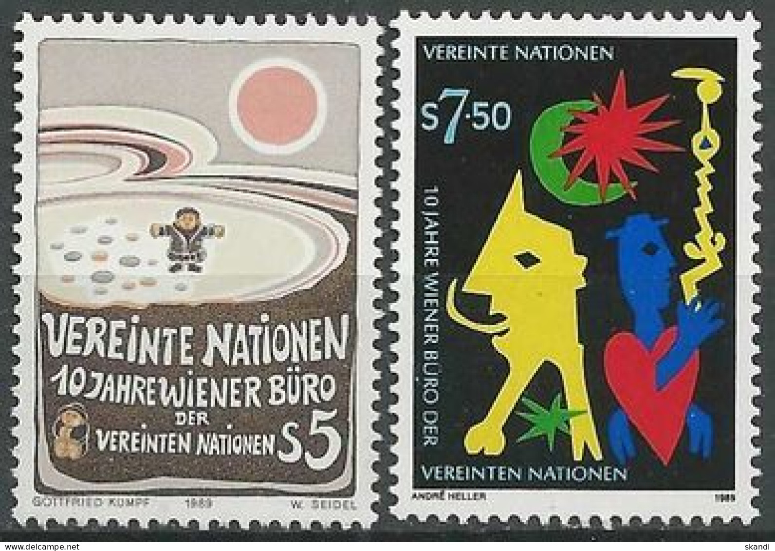 UNO WIEN 1989 Mi-Nr. 94/95 ** MNH - Ongebruikt