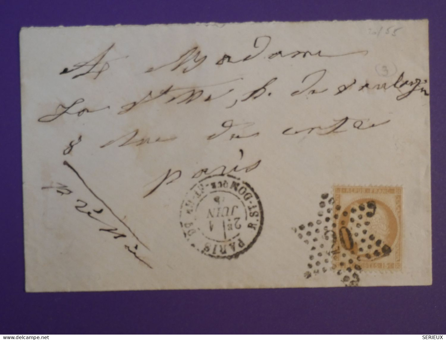 BZ0  FRANCE  BELLE LETTRE  1862   ETOILE DE PARIS N° 20 SUR CERES 15C +AFF. INTERESSANT+ + - 1849-1876: Periodo Clásico