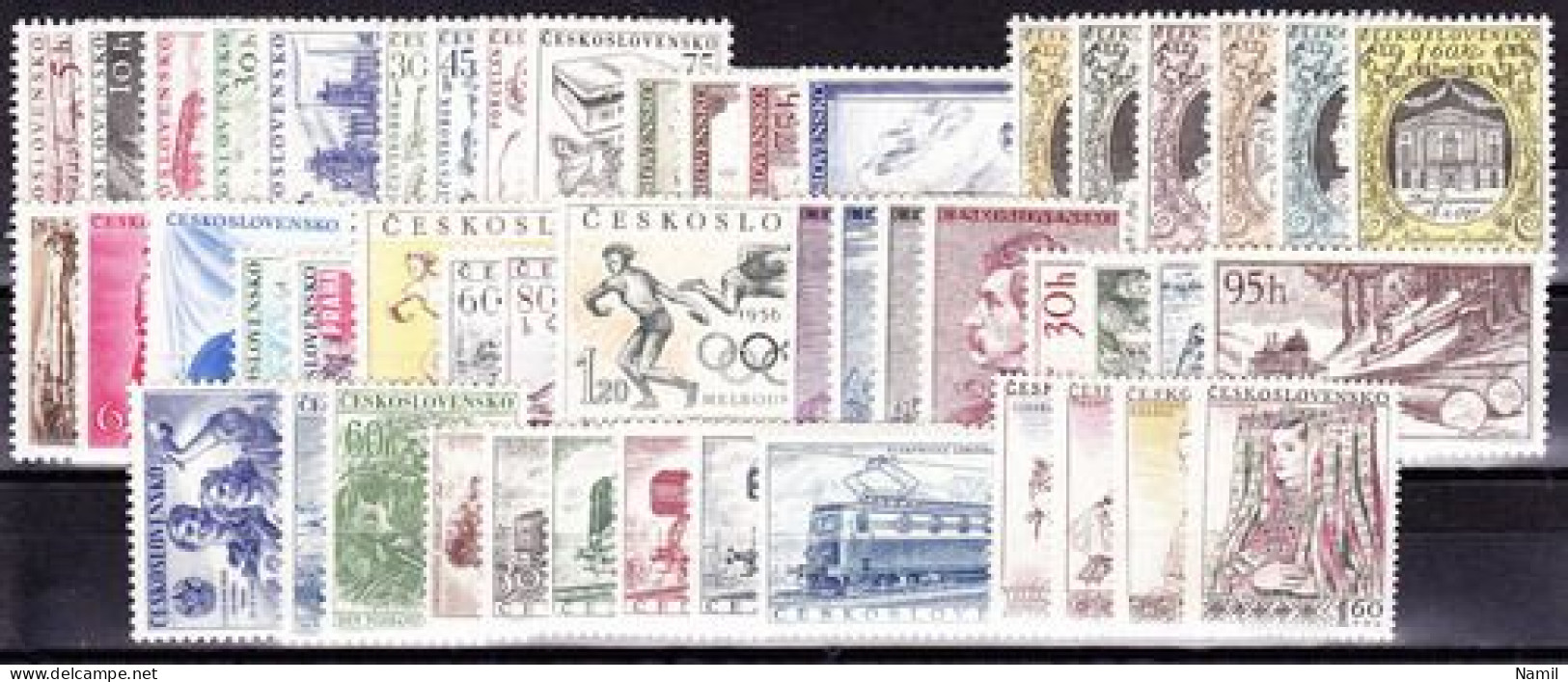 ** Tchécoslovaquie 1956 Mi 949-997 (Yv 839-884), (MNH)** - Volledig Jaar