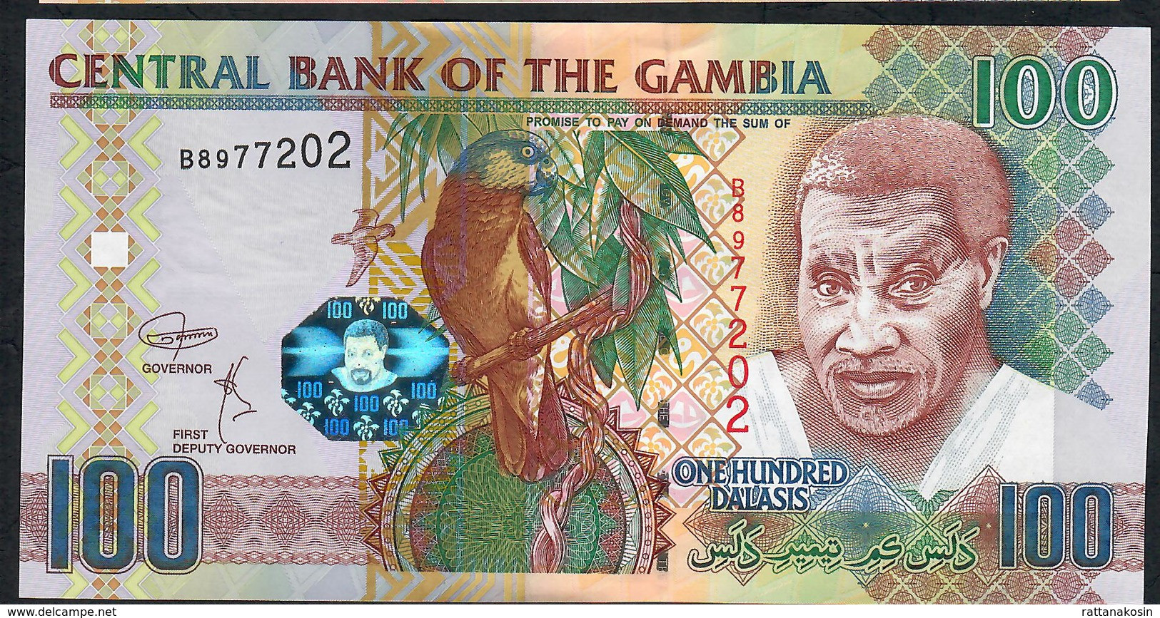 GAMBIA  P29b 100 DALASI 2018 #B  Signature 17 Type 2010 Issue 2018 UNC. - Gambia