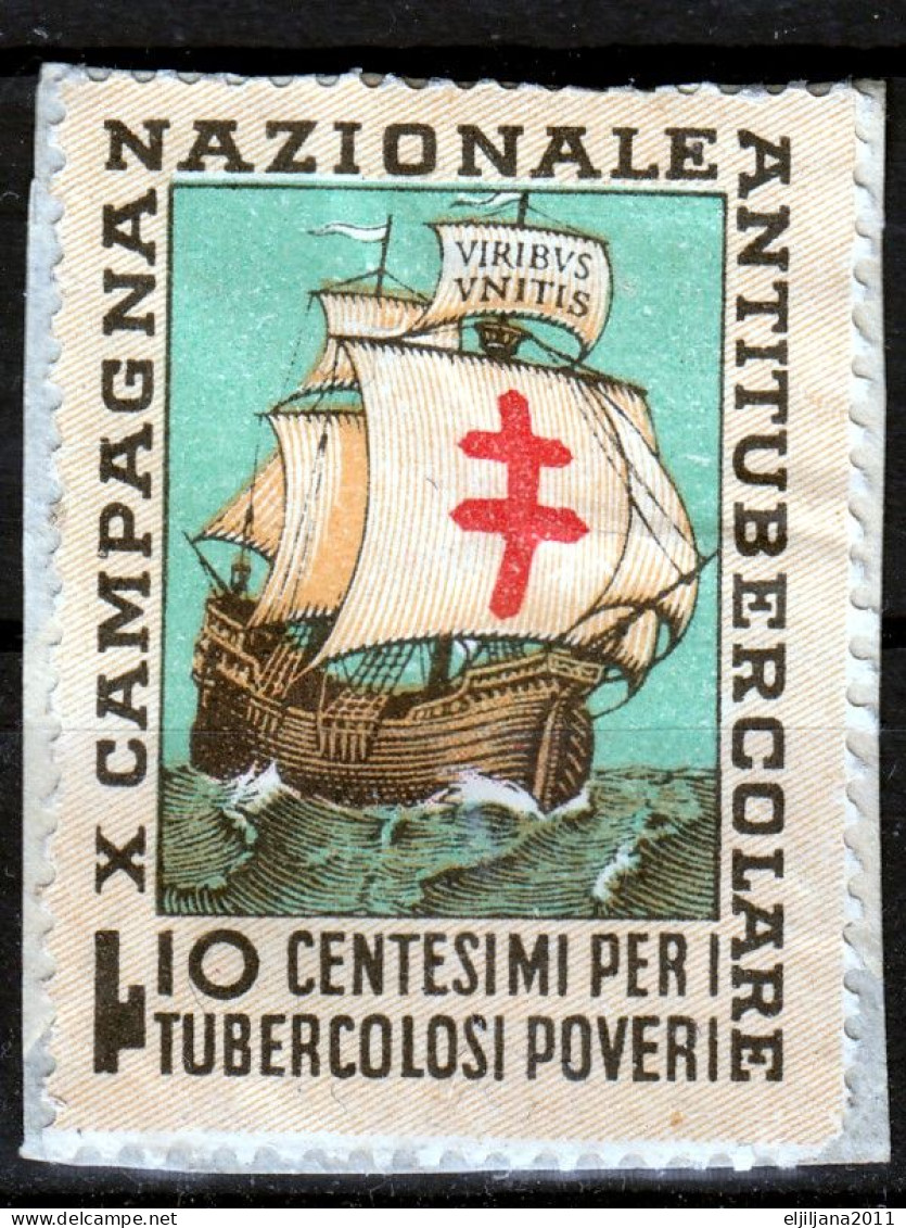Italy 1940 ⁕ CAMPAGNA NAZIONALE ANTITUBERCOLARE - 10 Centesimi Per I Tubercolosi Poveri ⁕ CHARITY STAMP 1v Used On Paper - Erinnophilie
