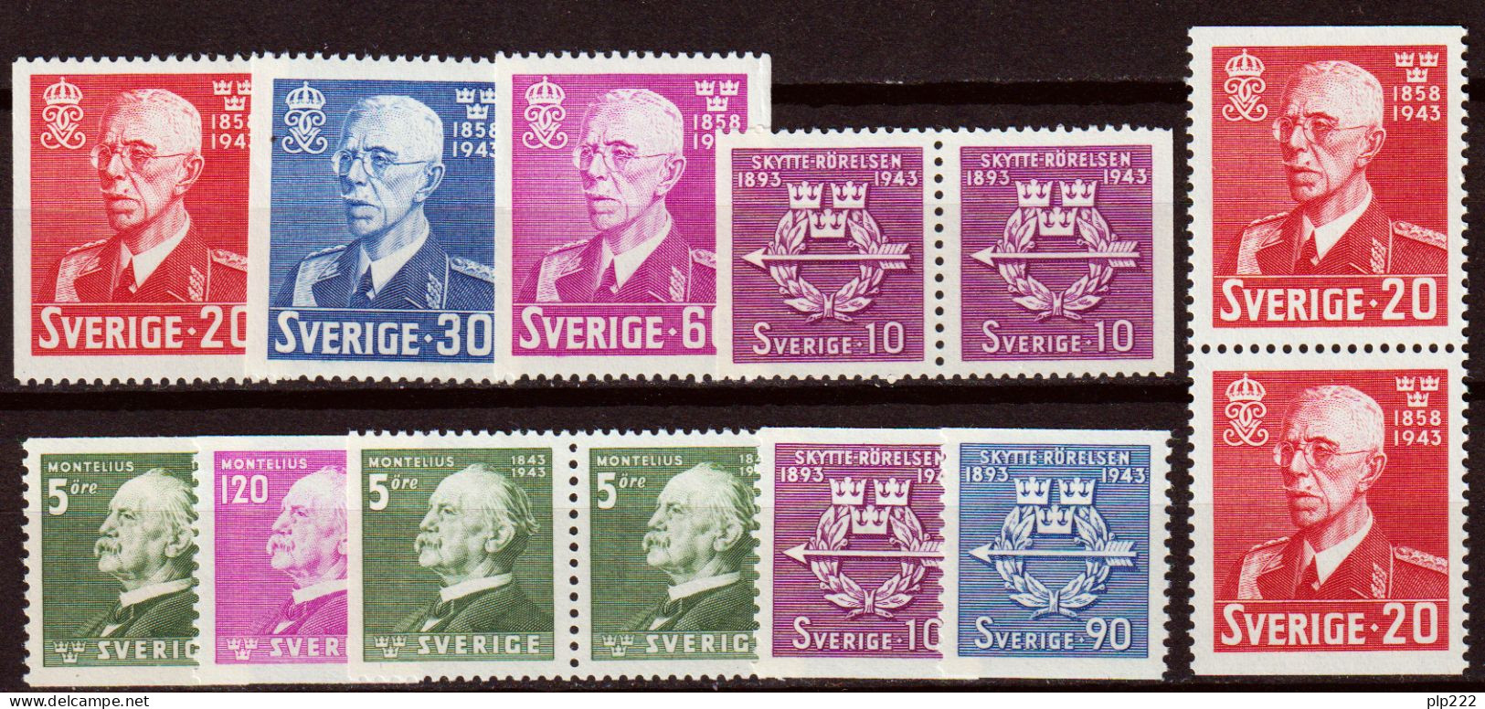 Svezia 1943 Annata Completa / Complete Year Set **/MNH VF - Volledig Jaar