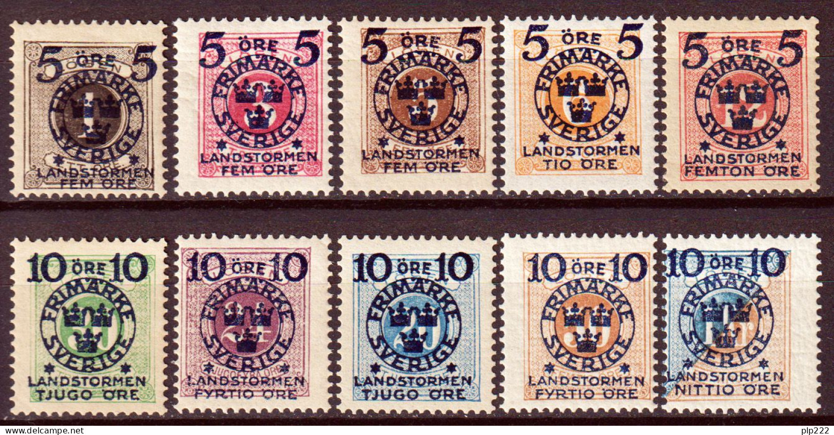 Svezia 1916 Unif.87/96 */MH VF/F - Unused Stamps
