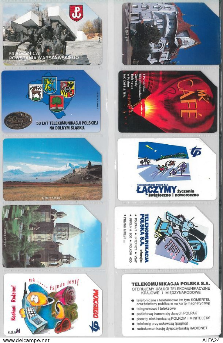 LOT 10 PHONE CARDS POLONIA (ES142 - Polonia