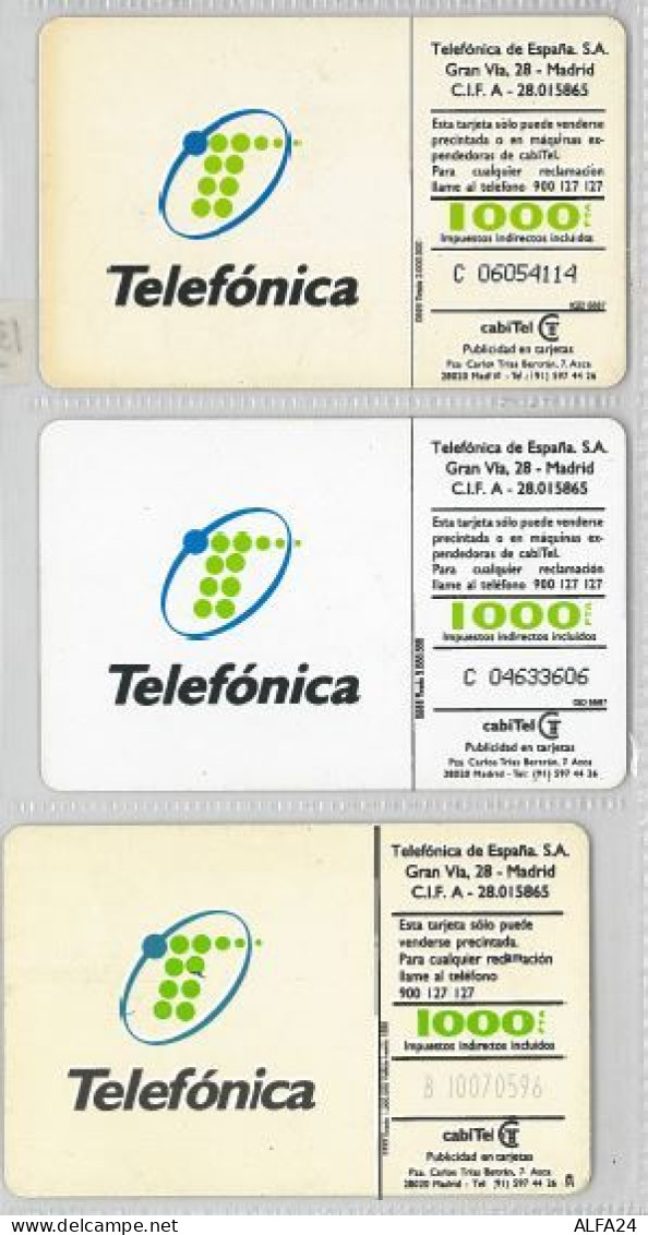 LOT 3 PHONE CARDS SPAGNA -DIFFERENT CHIP (ES135 - Autres & Non Classés