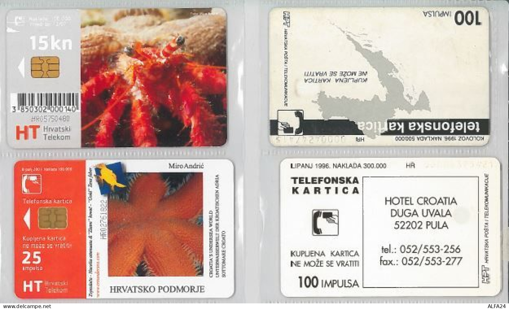 LOT 4 PHONE CARDS CROAZIA (ES138 - Croatie