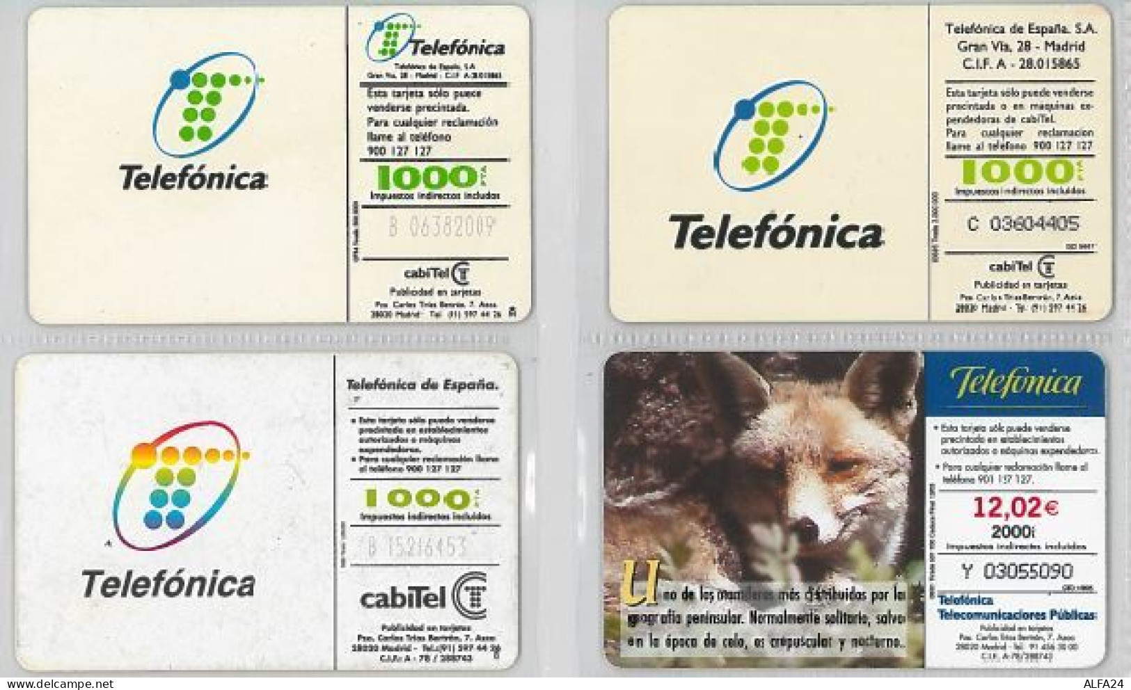 LOT 4 PHONE CARDS SPAGNA (ES129 - Otros & Sin Clasificación