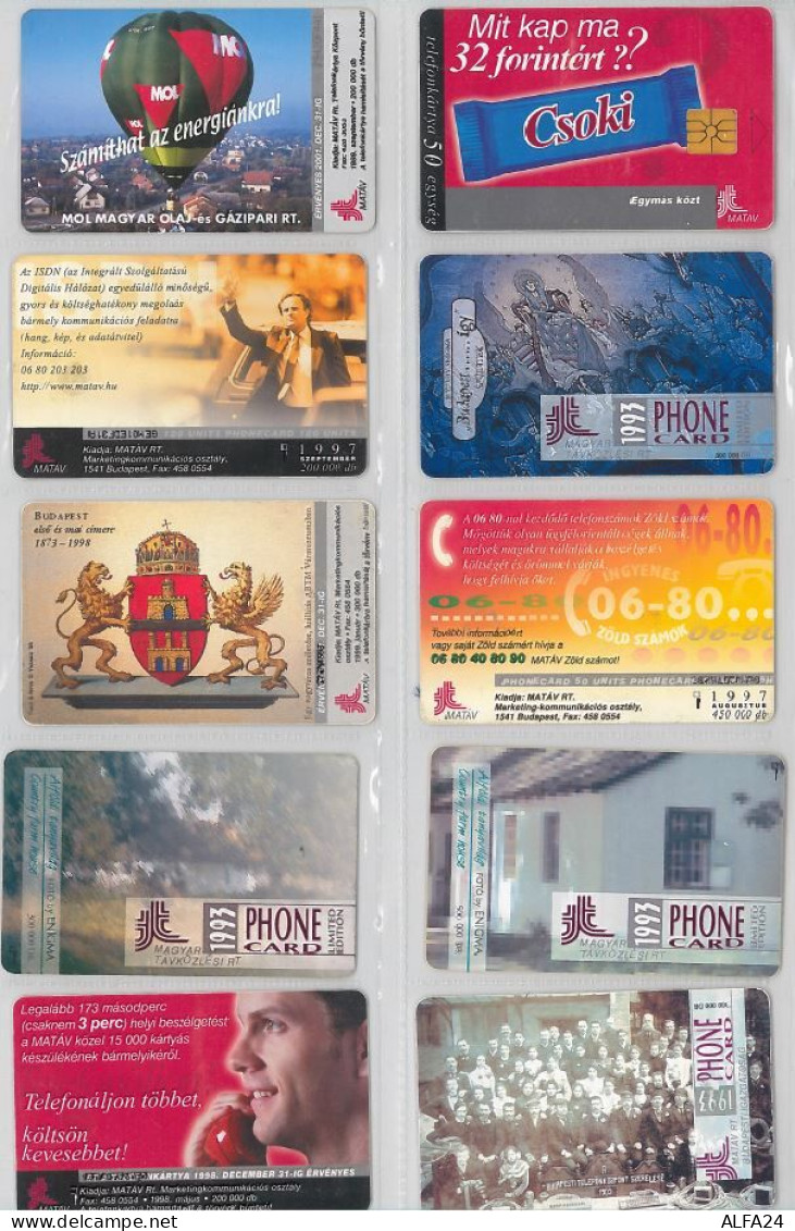 LOT 10 PHONE CARDS UNGHERIA (ES97 - Hongrie