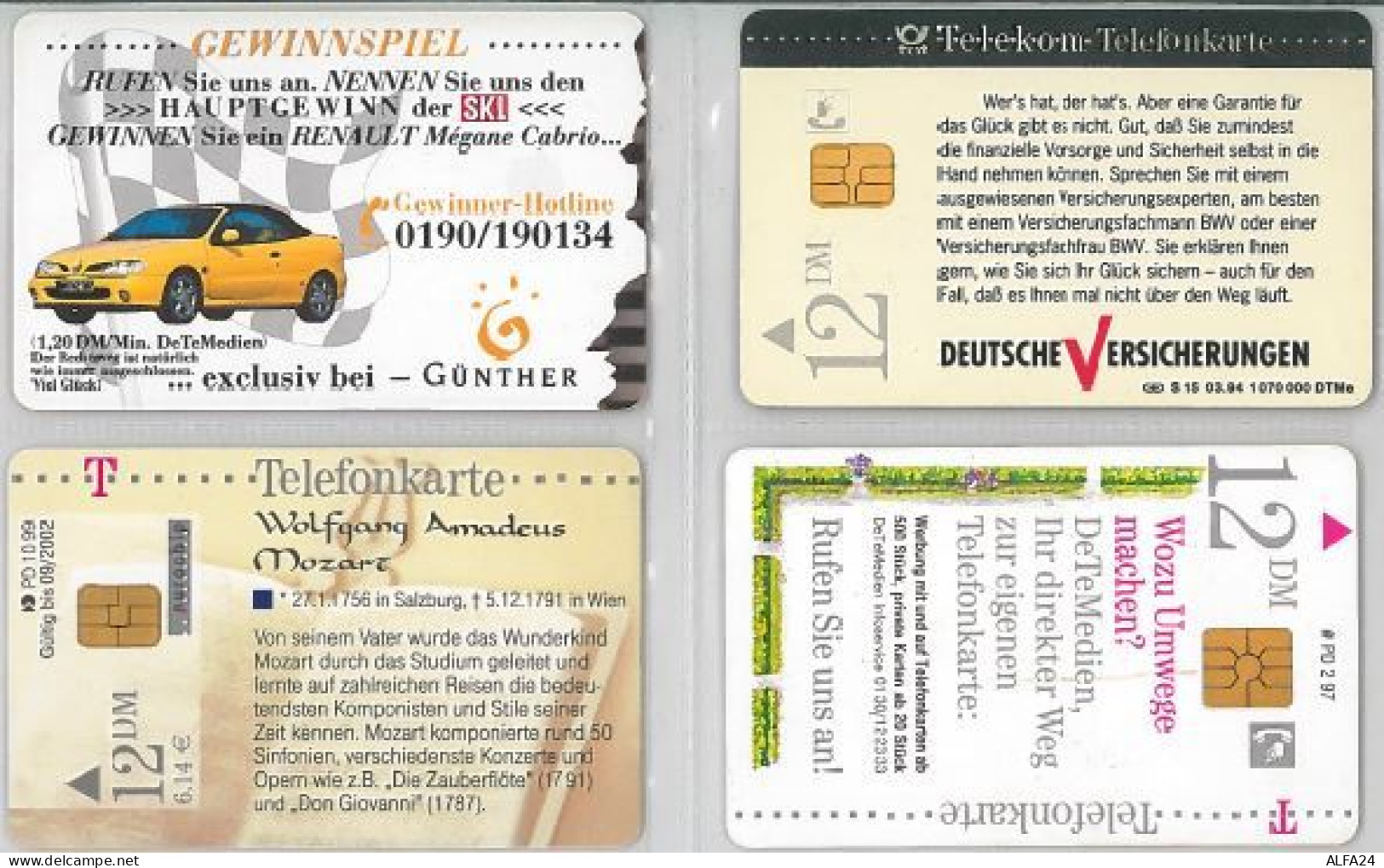 LOT 4 PHONE CARDS GERMANIA (ES107 - Sonstige & Ohne Zuordnung