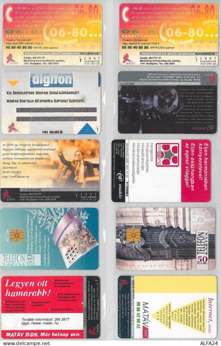 LOT 10 PHONE CARDS UNGHERIA (ES96 - Hungary