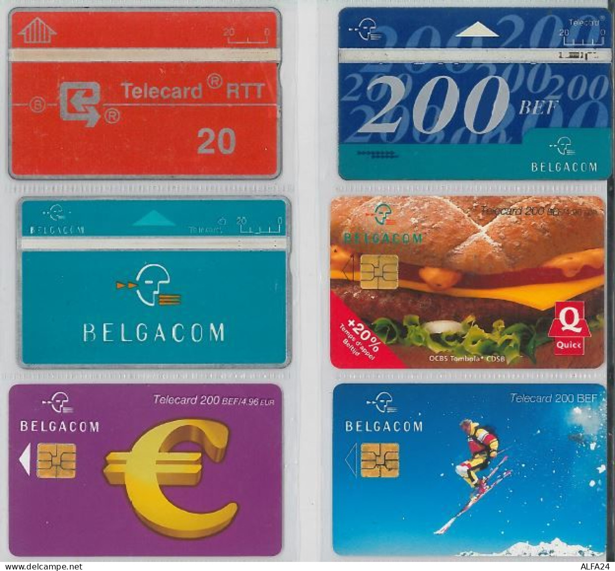 LOT 6 PHONE CARDS BELGIO (ES36 - Collections