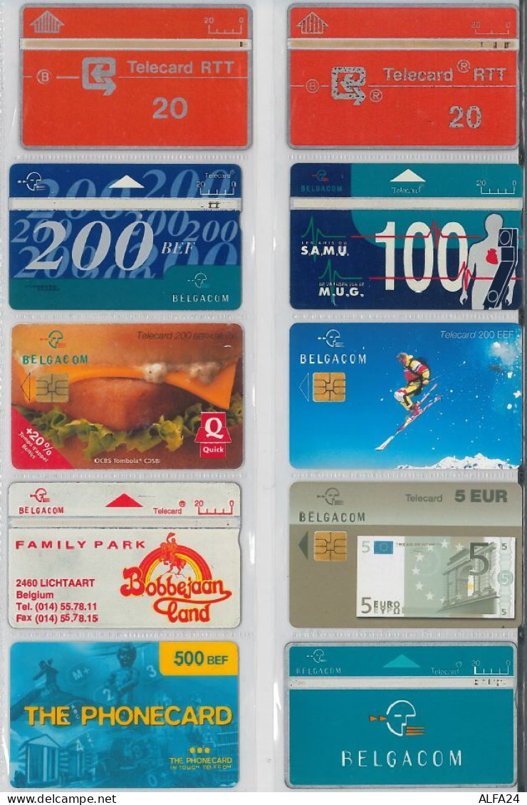 LOT 10 PHONE CARDS BELGIO (ES34 - Collections