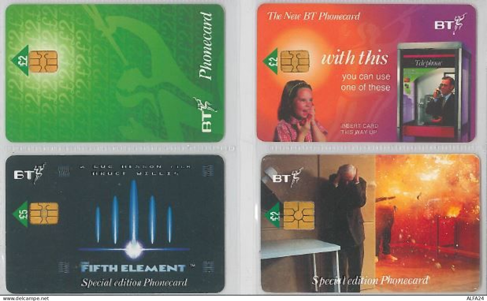 LOT 4 PHONE CARDS REGNO UNITO (ES25 - Andere & Zonder Classificatie